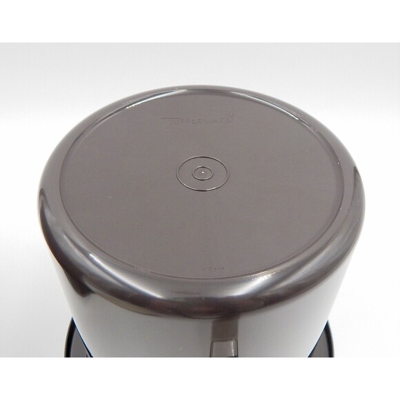 Tupperware 3-Piece Ice Bucket Mocha Brown 1683-5 1684-6 W/Tongs Push Button Lid - Picture 12 of 12